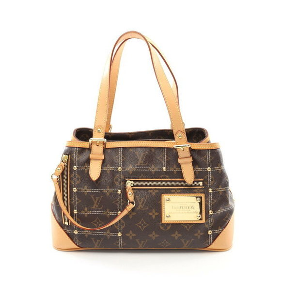 Louis Vuitton Rivet Handbag Leather Monogram Brown - Picture 1 of 7